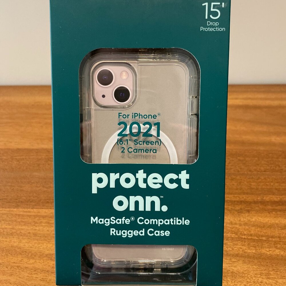 NEW, onn. MagSafe Compatible Rugged Case iPhone 2021 Pro, NIB one cover - Clear